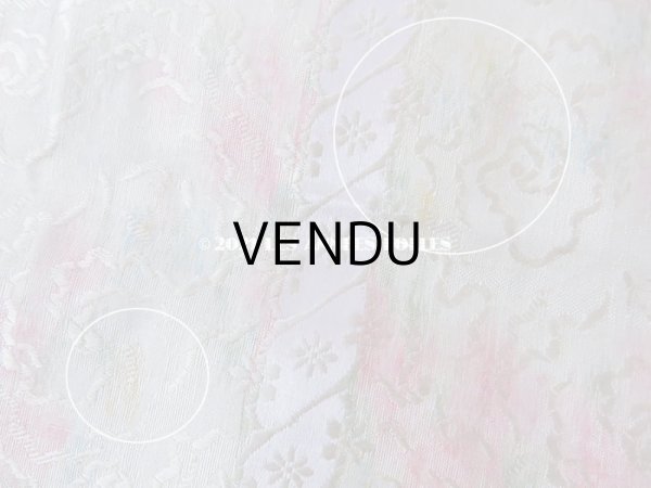 画像6: 19世紀 アンティーク  シルク製 ファブリック ほぐし織 ピンクの薔薇＆勿忘草のリース (6)