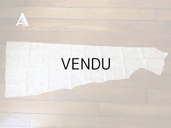 画像5: 19世紀 アンティーク  シルク製 ファブリック ほぐし織 ピンクの薔薇＆勿忘草のリース (5)