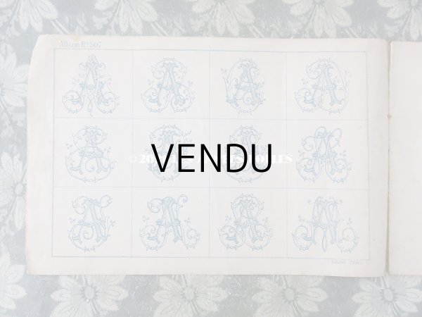 画像3: 19世紀末 アンティーク SAJOU ダブルモノグラムの繍図案帳 ALBUM DE LETTRES ENTRELACEES N 507 - SAJOU PARIS - (3)