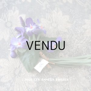 画像: 未使用 ラベル付き アンティーク 菫のブーケの布花