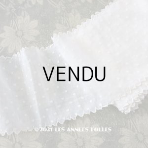 画像: アンティーク  ドットの刺繍入り コットン生地のボーダー　6.55m  幅11.5cm