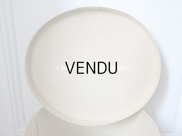 画像9: アンティーク 大きなハットボックス  ストライプ柄 (9)