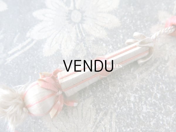 画像4: 19世紀 アンティーク パスマントリー 小さなポンポン ピンク＆ホワイト (4)