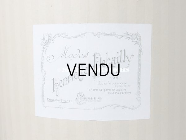 画像5: アンティーク 大きなハットボックス  ストライプ柄 (5)