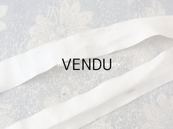 画像15: アンティーク バテム用　レースのボネ オフホワイトのシルクリボン (15)