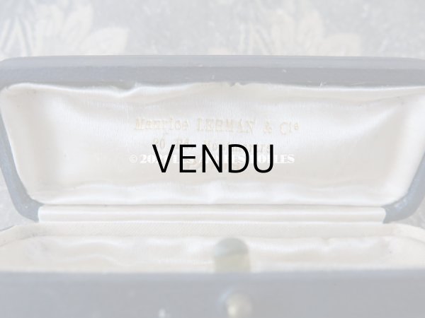 画像7: アンティーク 本革製  ジュエリーボックス ブルー (7)