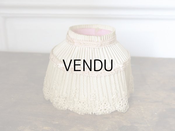 画像5: アンティーク  ランプシェード  2点セット プリーツ＆レース (5)