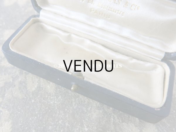 画像9: アンティーク 本革製  ジュエリーボックス ブルー (9)