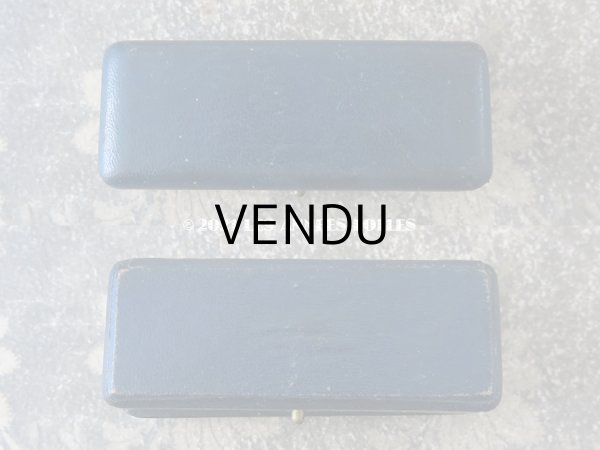 画像4: アンティーク 本革製  ジュエリーボックス ブルー (4)