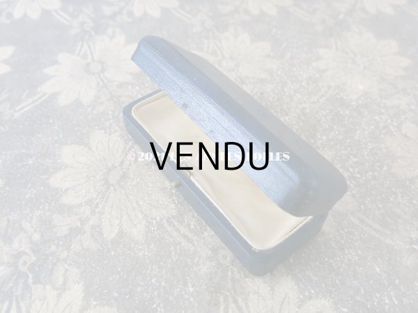 画像3: アンティーク 本革製  ジュエリーボックス ブルー (3)