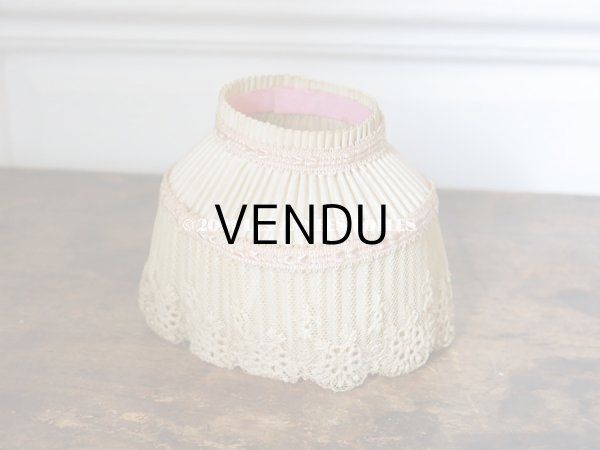 画像4: アンティーク  ランプシェード  2点セット プリーツ＆レース (4)