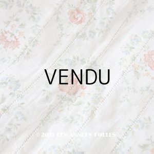 画像: アンティーク  薔薇＆勿忘草 コットン製ファブリック 