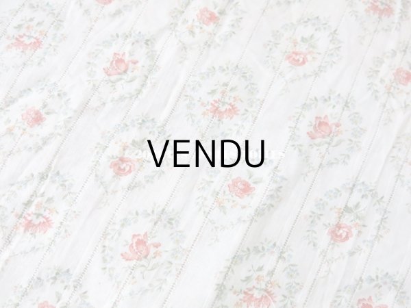 画像2: アンティーク  薔薇＆勿忘草 コットン製ファブリック  (2)