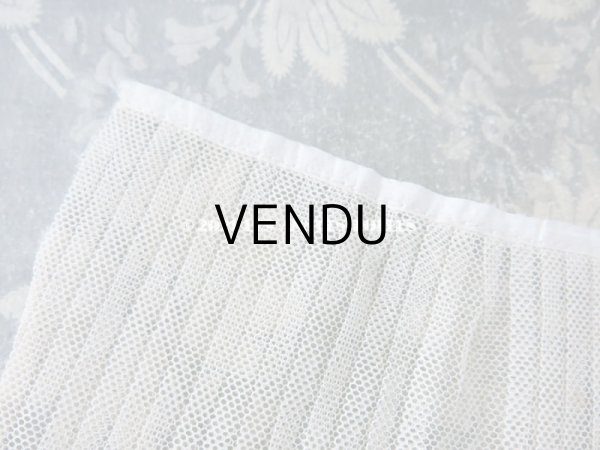 画像3: アンティーク 幅広 チュールレースのプリーツリボン 生成り  13cm幅  68cm (3)