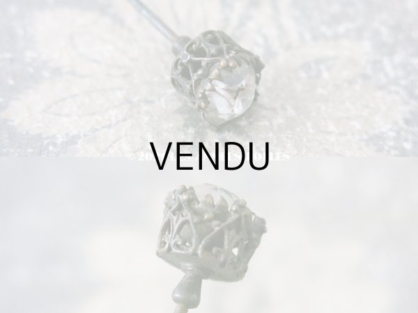 画像5: 19世紀 アンティーク　ビーズ刺繍のハットピン & カットグラスのハットピン  (5)