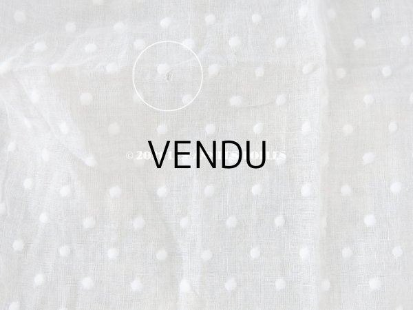 画像3: アンティーク  ドット柄の刺繍入り コットン生地 76×65cm (3)