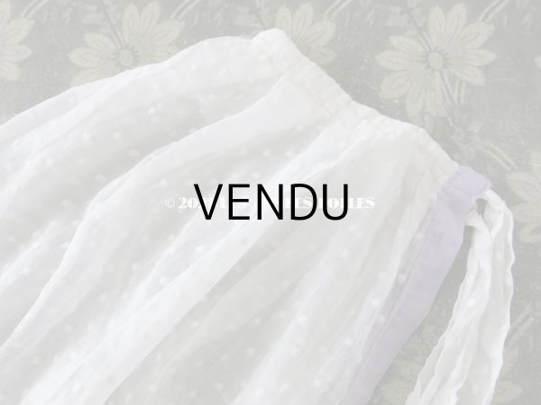 画像5: アンティーク  ドット柄の刺繍入り コットン生地 76×65cm (5)