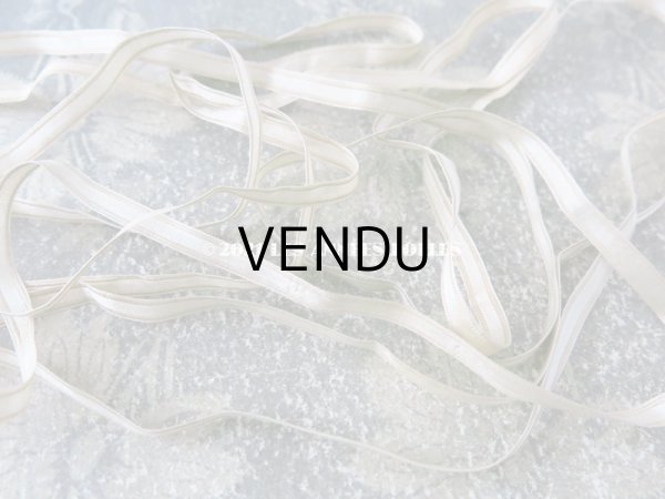 画像3: 1900年代 アンティーク シルク製 極細 5.5mm幅 サテンリボン パウダーブルーグリーン 3m (3)