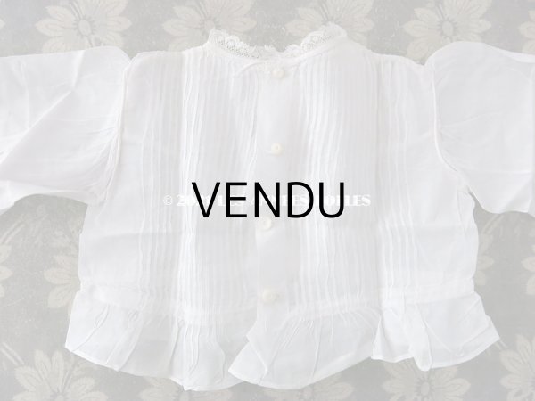 画像17: 未使用 アンティーク 小さな女の子用 パフスリーブ 手縫いのブラウス  (17)