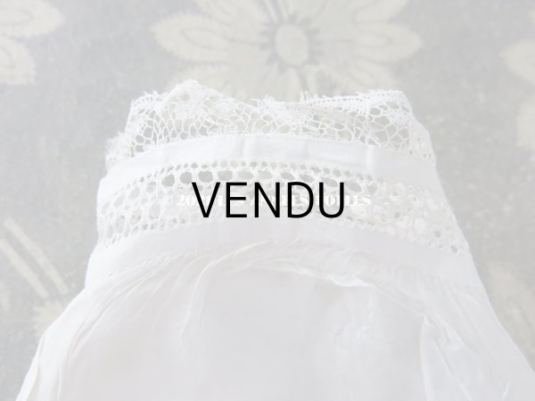 画像14: 未使用 アンティーク 小さな女の子用 パフスリーブ 手縫いのブラウス  (14)