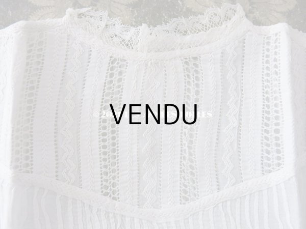 画像6: 未使用 アンティーク 小さな女の子用 パフスリーブ 手縫いのブラウス  (6)