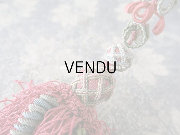 画像7: 19世紀 アンティーク シルク製 タッセル ポンポン パスマントリー  (7)