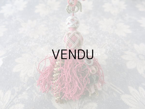 画像10: 19世紀 アンティーク シルク製 タッセル ポンポン パスマントリー  (10)