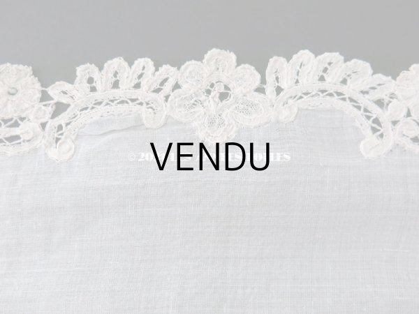 画像7: アンティーク 薔薇模様 ポワンドガーズ & デュシェス 結婚式のハンカチ　【ポワン・ド・ガーズ】 (7)