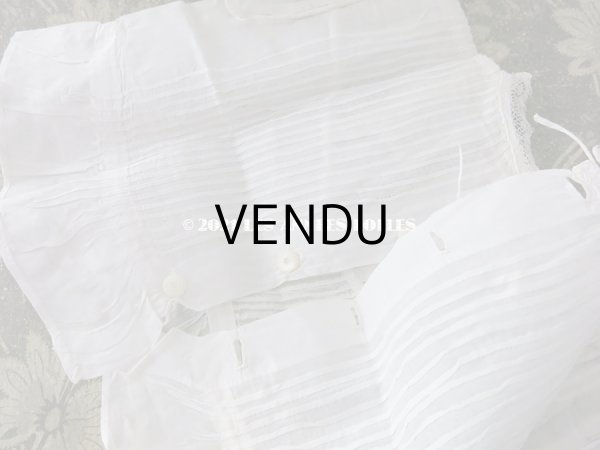 画像16: 未使用 アンティーク 小さな女の子用 パフスリーブ 手縫いのブラウス  (16)