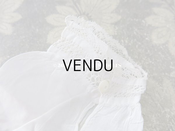 画像15: 未使用 アンティーク 小さな女の子用 パフスリーブ 手縫いのブラウス  (15)