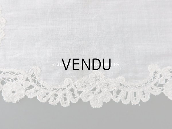 画像4: アンティーク 薔薇模様 ポワンドガーズ & デュシェス 結婚式のハンカチ　【ポワン・ド・ガーズ】 (4)