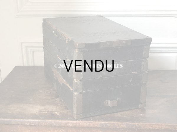 画像3: 19世紀末 アンティーク 帽子店の木箱のセット 黒 4段 (3)