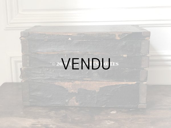 画像5: 19世紀末 アンティーク 帽子店の木箱のセット 黒 4段 (5)