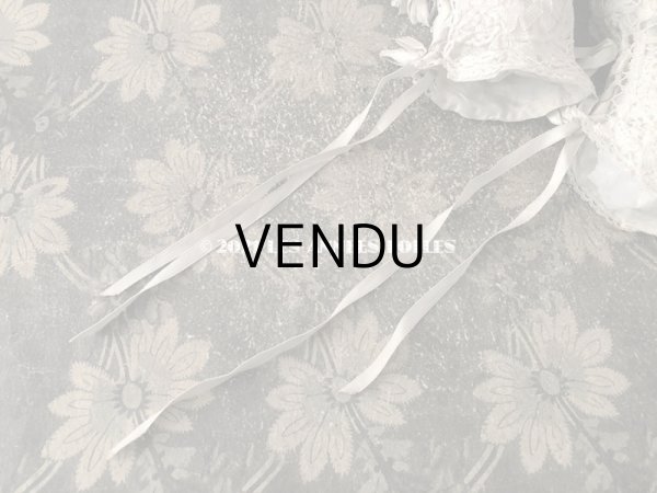 画像7: 1900年代 アンティーク デュシェスレース ベビー用シューズ  パウダーグリーンのシルクリボン (7)