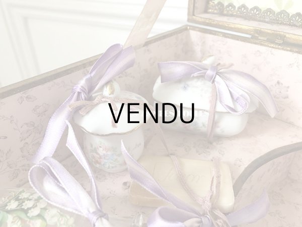 画像7: 1900年代 アンティーク 子供用玩具 薔薇のトワレットセット菫のブーケ付き (7)