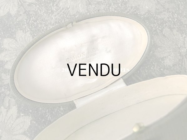 画像6: アンティーク 金彩入り パフュームボックス 本革製 オリーブグリーン - CARON  PARIS - (6)