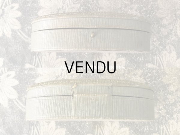 画像4: アンティーク 金彩入り パフュームボックス 本革製 オリーブグリーン - CARON  PARIS - (4)