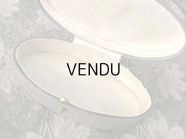 画像7: アンティーク 金彩入り パフュームボックス 本革製 オリーブグリーン - CARON  PARIS - (7)