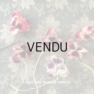 画像: アンティーク  パンジーの布花 ベルベット コサージュ