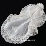 画像: 19世紀 アンティーク  クラヴァット ホワイトワーク & 手編みのヴァランシエンヌレース イニシャルの刺繍入り