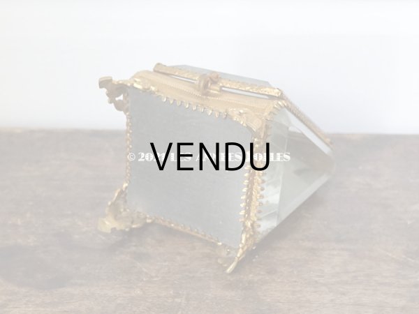 画像5: アンティーク 懐中時計 & ジュエリーボックス パウダーブルーのシルク製クッション (5)