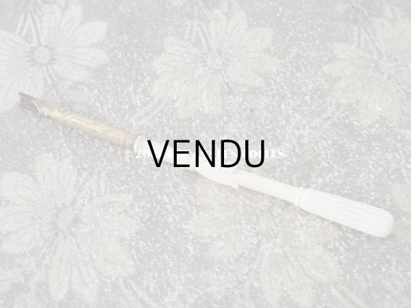 画像5: アンティーク ペン軸 手のモチーフ ボーン製 (5)