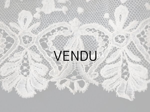 画像3: アンティーク  花模様　手編みのボビンレース ライトベージュ アプリカシオン・アングルテール 10.2cm幅 1.5m (3)