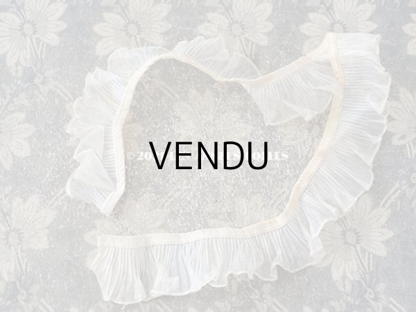 画像3: アンティーク オーガンジーのフリルリボン オフホワイト  幅4.2cm 59cm (3)