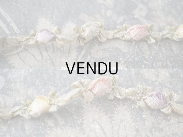 画像10: アンティーク 5色の薔薇のロココトリム  ロココリボン 60cm (10)