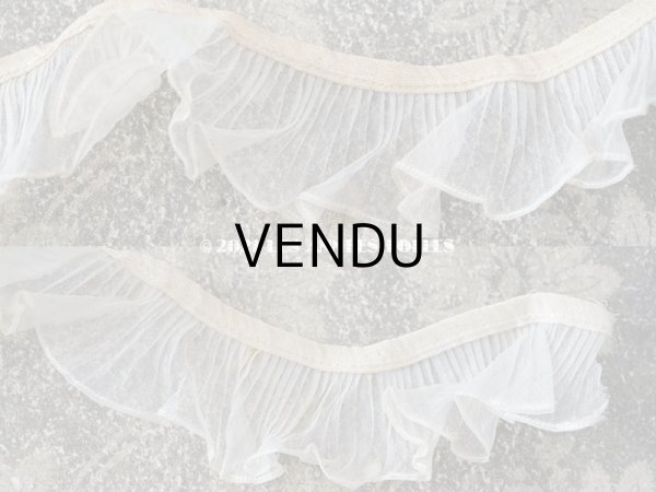 画像5: アンティーク オーガンジーのフリルリボン オフホワイト  幅4.2cm 59cm (5)