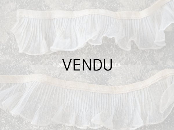 画像4: アンティーク オーガンジーのフリルリボン オフホワイト  幅4.2cm 59cm (4)