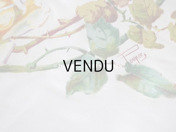 画像16: 1900年代 アンティーク シルク製 大きなポシェット 薔薇と蝶々のハンドペイント オフホワイト (16)