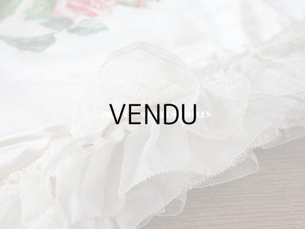 画像14: 1900年代 アンティーク シルク製 大きなポシェット 薔薇と蝶々のハンドペイント オフホワイト (14)