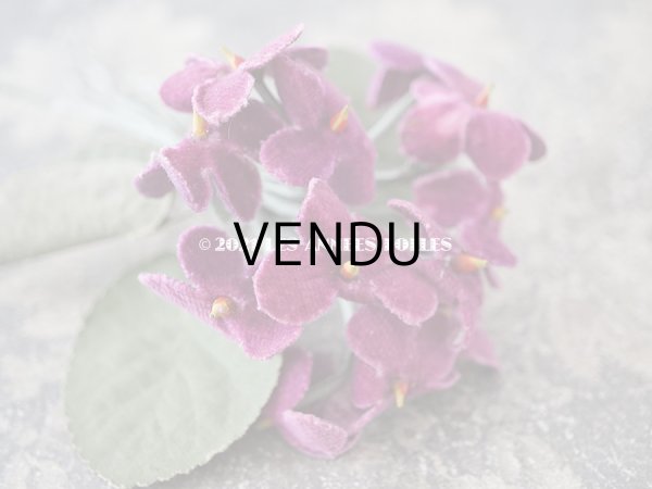 画像6: アンティーク　菫のブーケの布花 ベルベット コサージュ (6)